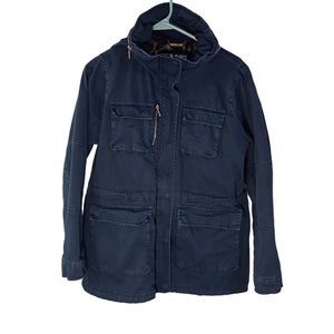 Steve Madden  Women's Size L Utility Jacket Lightweight Lined Coat Blue Cotton